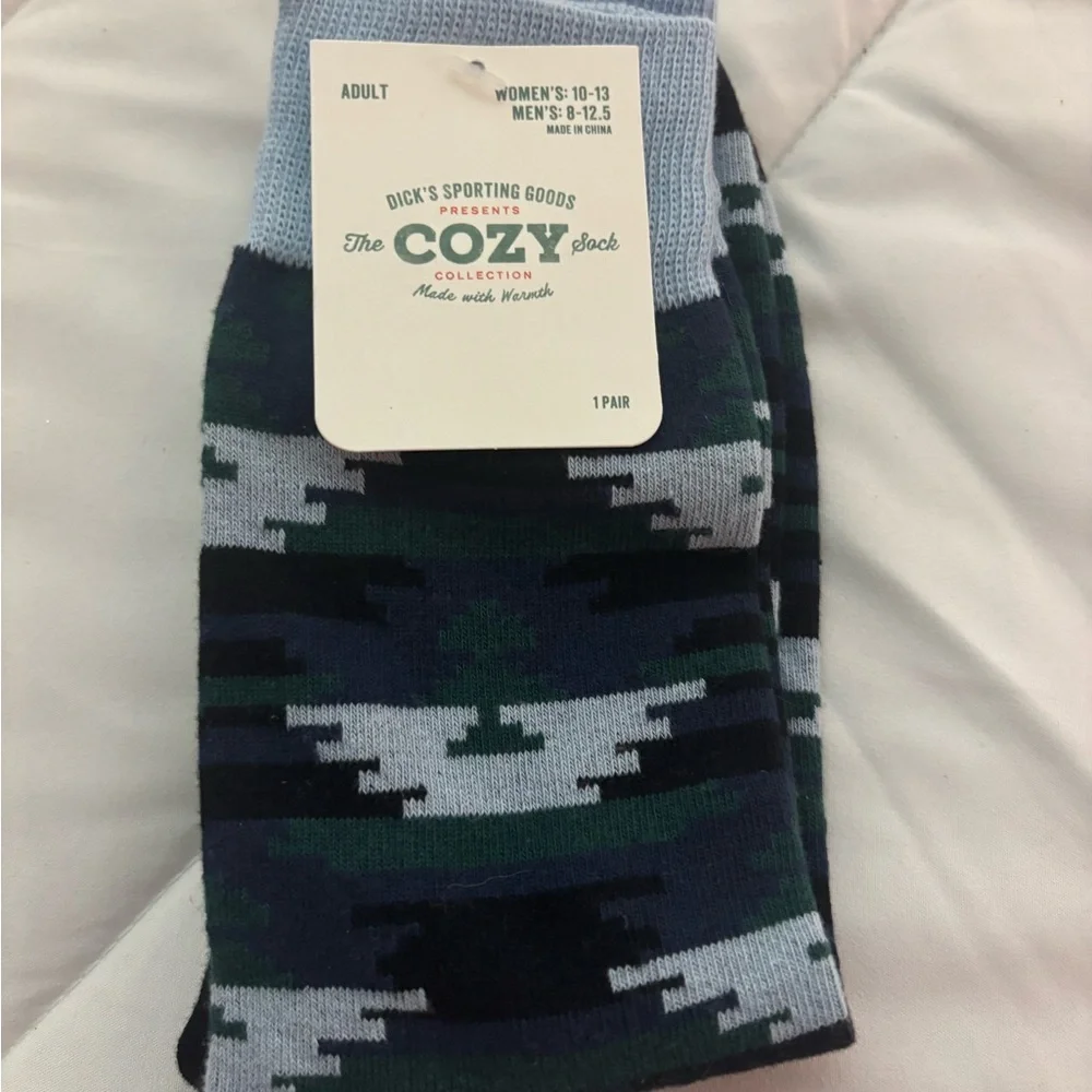 NWT Men's Dicks Sporting Goods Cozy Dress Socks - Navy and Forest Green- Warm!